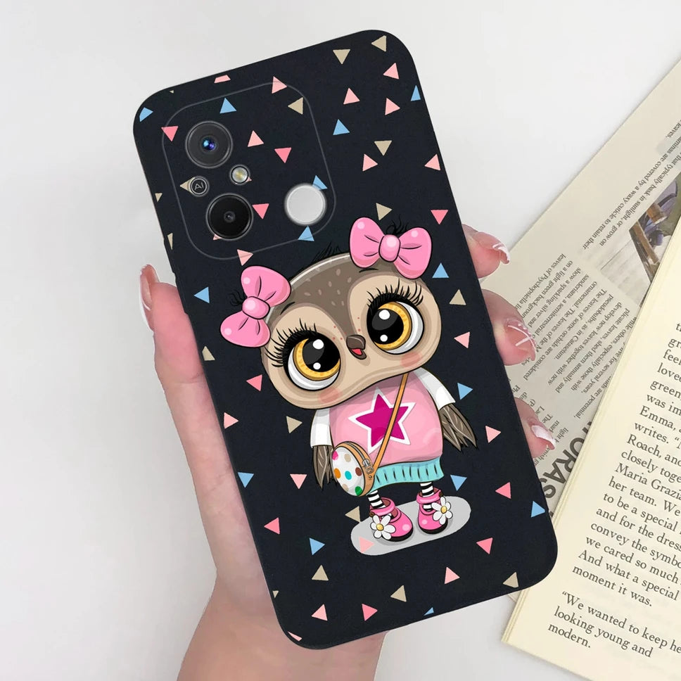 Phone Case For Redmi 12C 11A 4G Cartoon Dinosaur Soft Silicon TPU Matte Back Cover Coque For Redmi 12 C 11 A 4G Funda Capa Shell