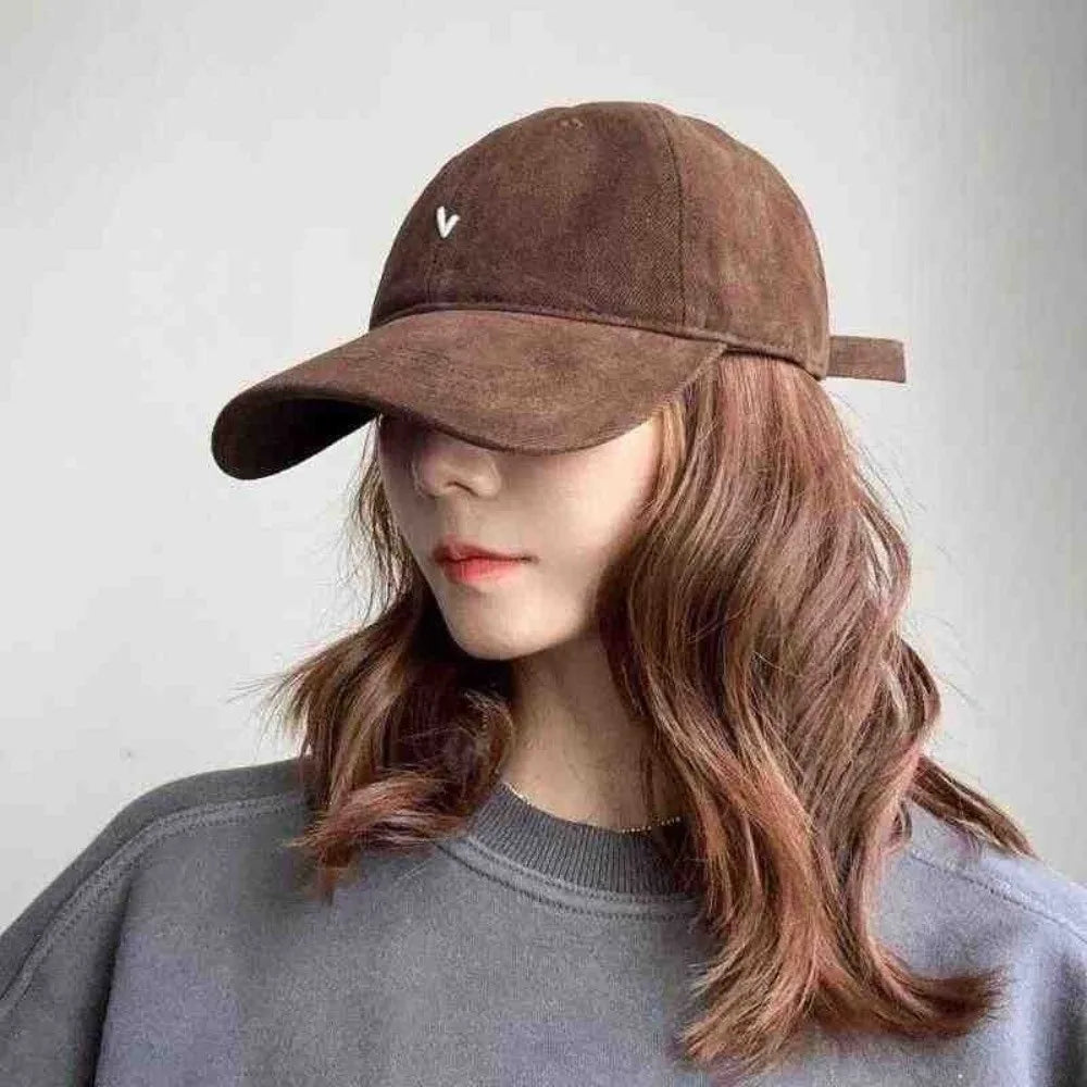 Fashion Embroidery Baseball Cap Wide Brim Retro Baseball Hat Sunscreen Cotton Duck Tongue Hat Outdoor