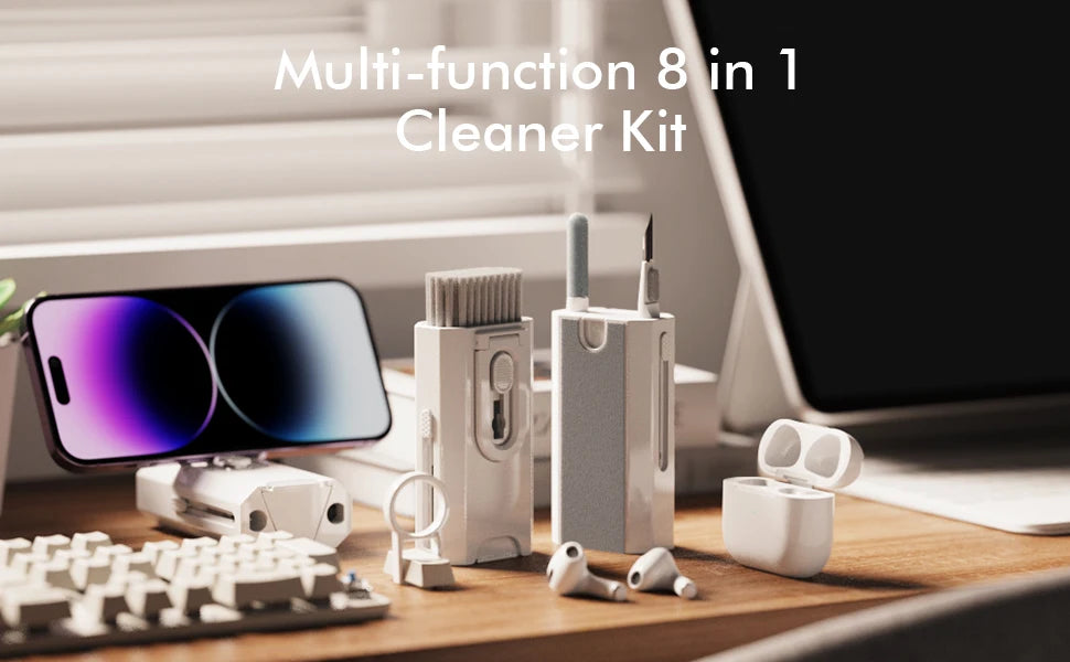 8 in 1 Cleaning Kit Computer Keyboard Cleaner Brush Earphones Cleaning Pen for  Headset IPad Phone Cleaning Tools Keycap Puller