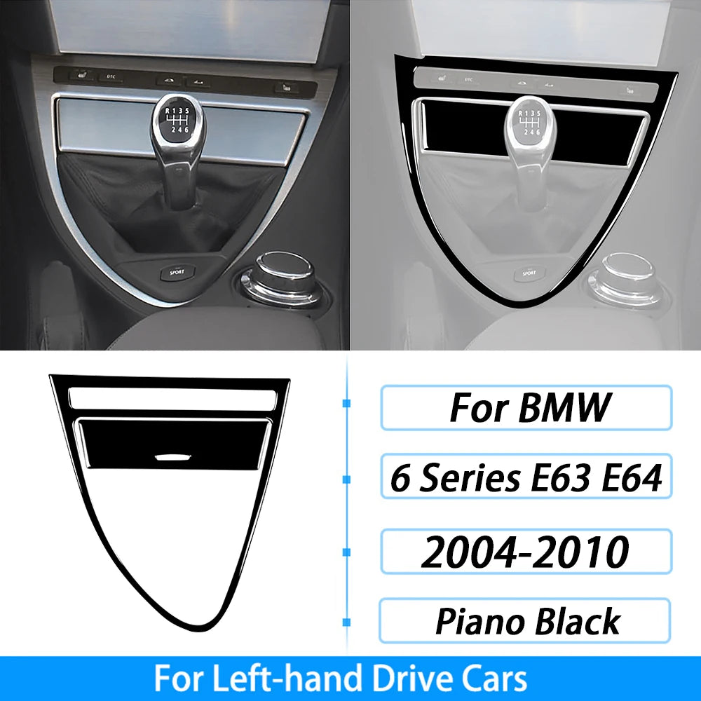 For BMW M6 6 Series E63 E64 2004-2010 Piano Black Gear Shift Air Outlet Window Lift Panel Set Car Interior Accessories Sticker
