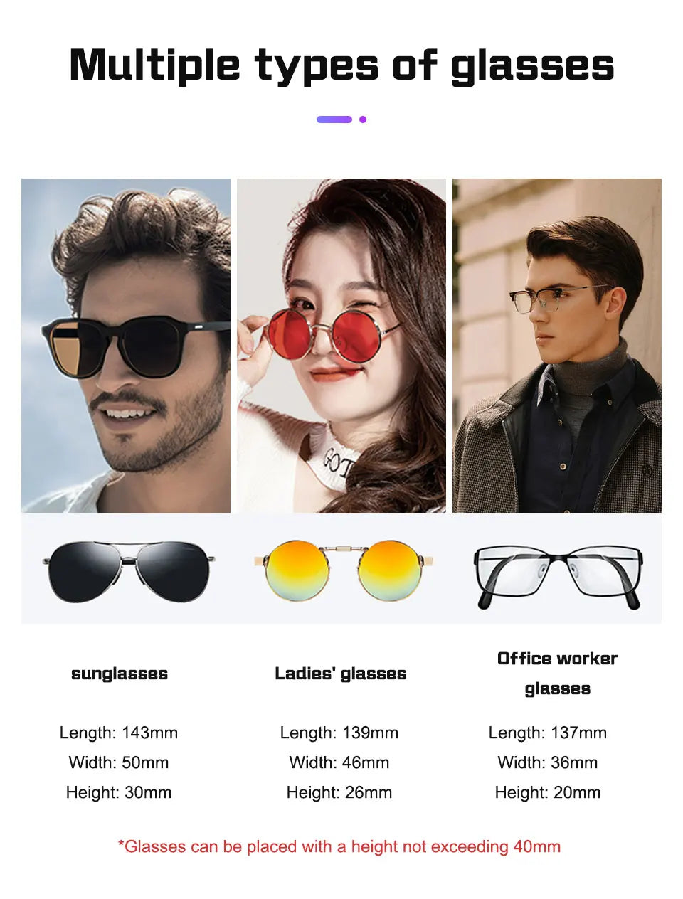 Portable Press Switch Car Glasses Box For Changan CS85 Oshan X7 CS35 PLUS UNIT UNIK CS55 CS95 Eyeglasse Case Sunglasses Holder