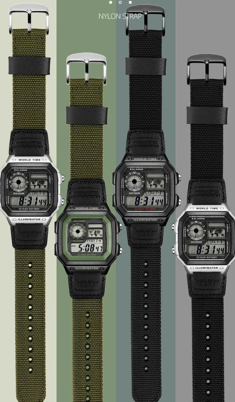 Nylon Watch Strap For Casio 3299 Series AE1200 AE-1200 1300 W-216H F91W A159 A169 A158 SGW-300/400 Canvas Sports Watchband 18mm