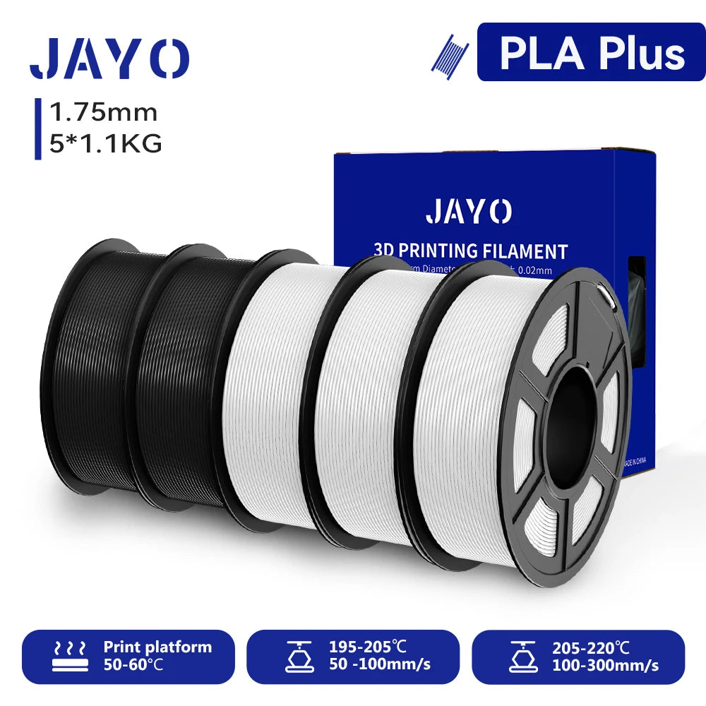 JAYO 3D PETG/PLA/PLA PLUS Printer Filament 1.75mm 5.5KG 100% No Bubble non-toxic 3D Printing Materials for 3D Printer&3D Pen