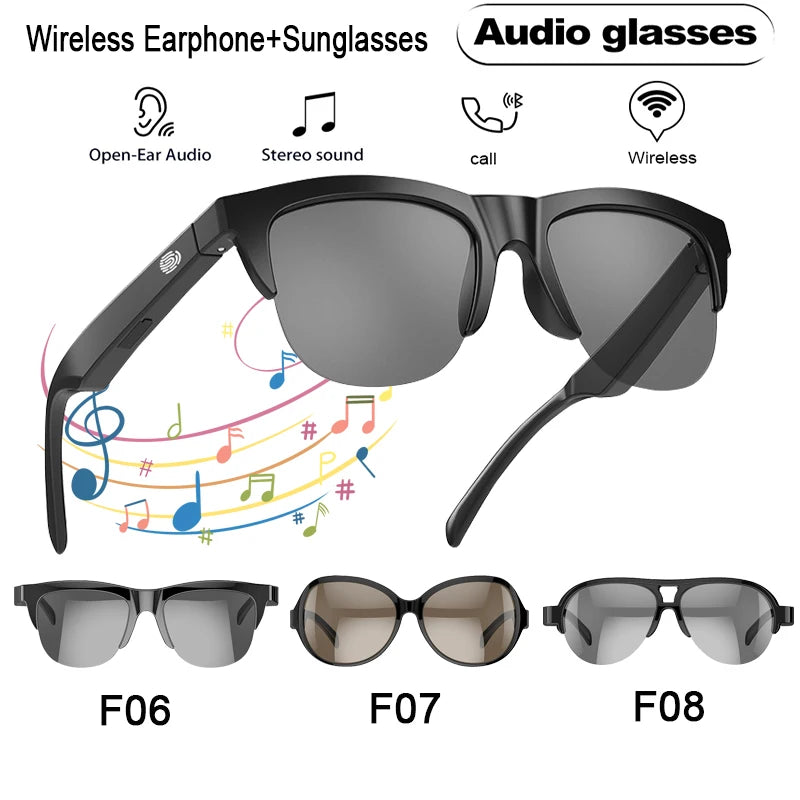 Smart F06 Glasses Wireless Bluetooth Sunglasses Built-in Microphone Speakers Touch Bluetooth 5.3 Glasses Can Listen To Music Cal