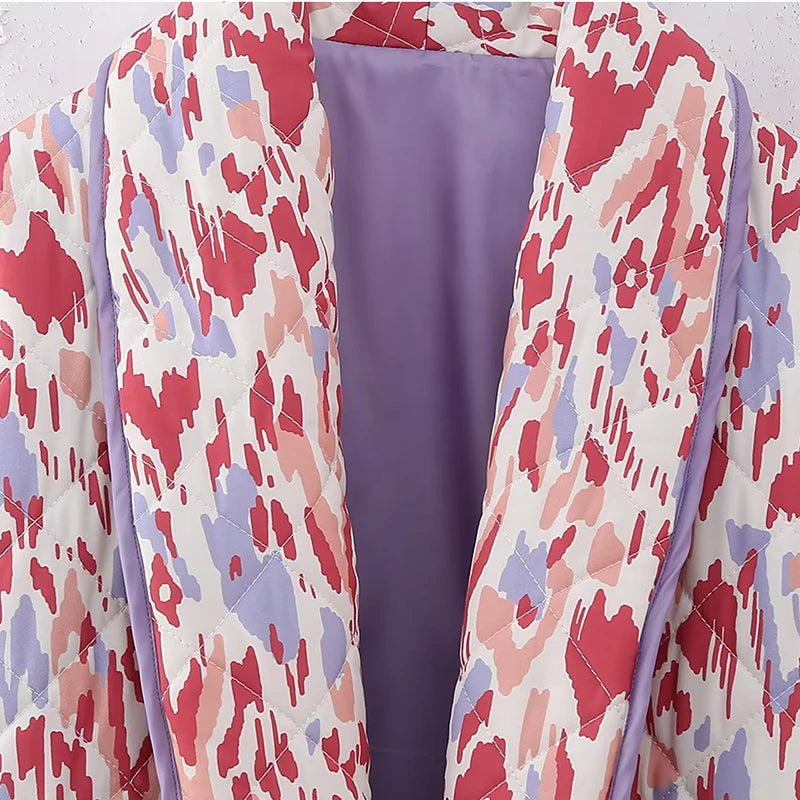 New Printed Pocket Wide Sleeved Ladies Outwear Loose Fashion Women's Double Sided Jacket 2023 Chic Casual Party Street Wear