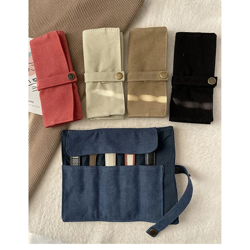 Watch Band Roll Organizer With 5 Slots Storage Box Watch Strap Smart Watch Storage Bag Leather Handmade Travel Case storage bag