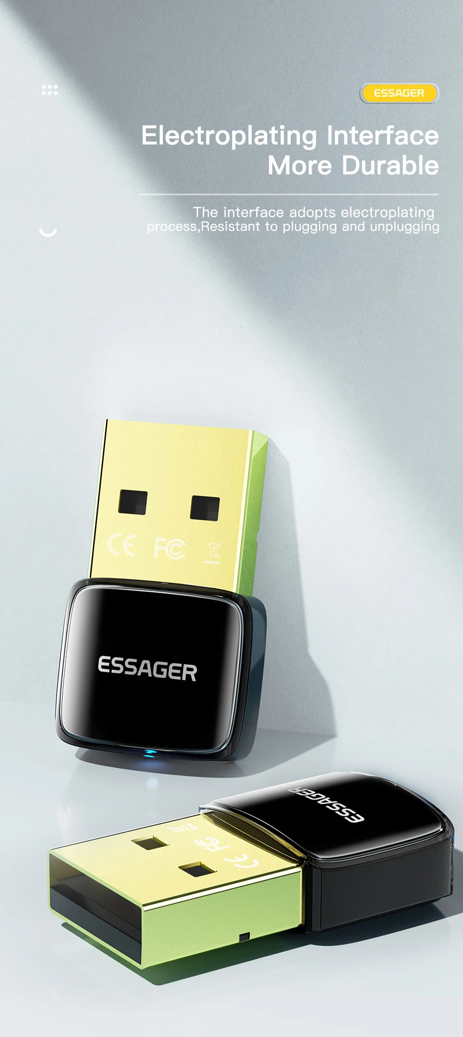 Essager Wireless USB Bluetooth 5.0 Adapter Dongle Mini Car Music AUX Audio Receiver Transmitter For PC Laptop Mouse Earphone HOT