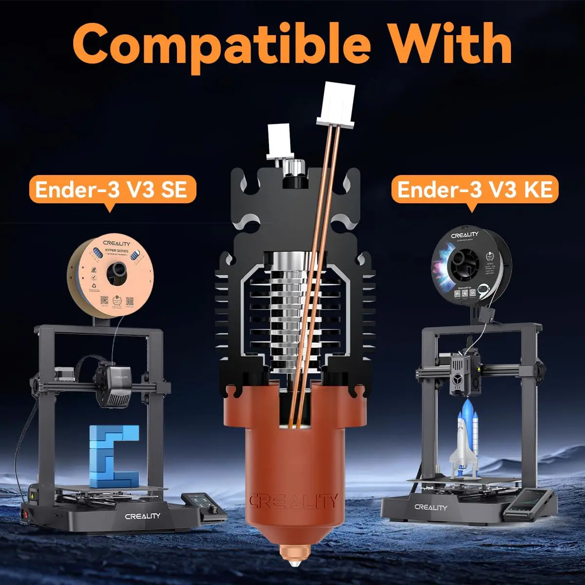 Creality Ender 3 V3 SE/V3 KE Ceramic Heating Block Kit Quick-swap Nozzle Upgrade Hotend Kit 300℃ Temperature 600mm/s High-Speed
