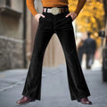Men Retro Disco Flared Pants Classic Vintage Style Comfy Flare Trousers Fitted Velvet Fabric Dancing Stylish Pants Without Belt