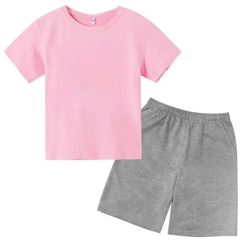 Summer CR7 Star Print Kids T-shirt Top and Shorts 2pcs Set Boys/Girls 3-13Y Children Clothes Sunshine Casual Fashion Sportsuit