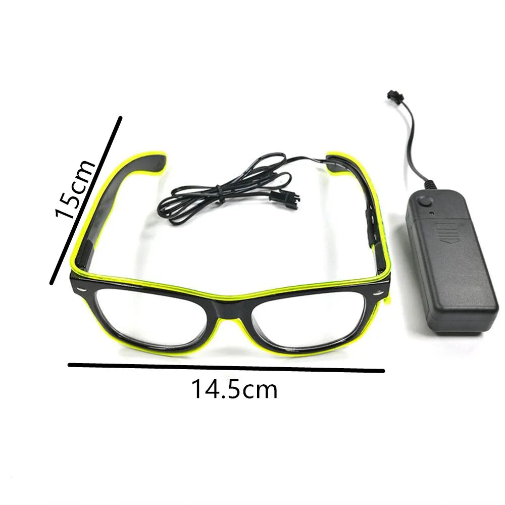 Led Glasses Neon Party Flashing Glasses Novelty Gift EL Wire Glowing Gafas Luminous Bril  Glow Sunglasses Bright Light Supplies