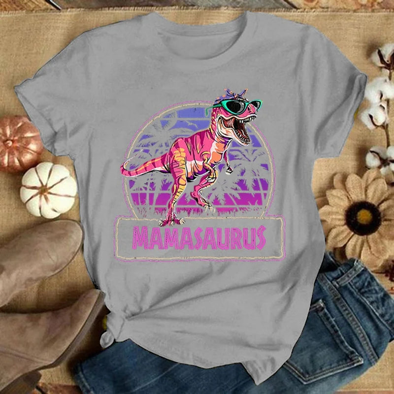 Mother'S Day Mamasaurus Dinosaur T-Shirt Men Women Fashion Harajuku T Shirt Summer Cool Short Sleeve Hip Hop Top Tee