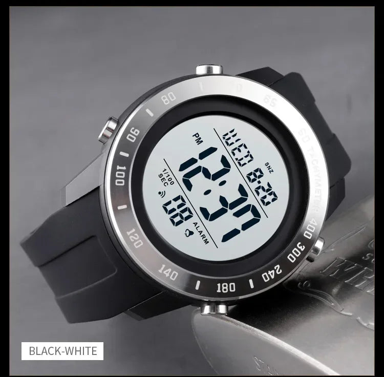 SKMEI 1524 2 Time LED Digital Wristwatches For Mens Waterproof Chrono Count Down Male Hour montre homme Big Dial Sport Men Watch