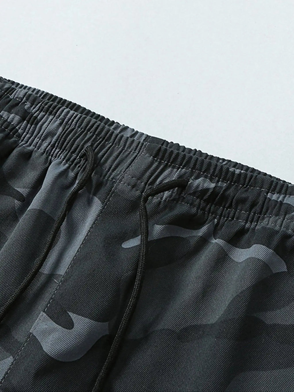 Men's Plain Sports and Casual Trousers with Drawstring Elastic Waist, Camouflage, with Pockets, Suitable for Outdoor Camping, Hiking and Mountaineering, Exercise and Fitness