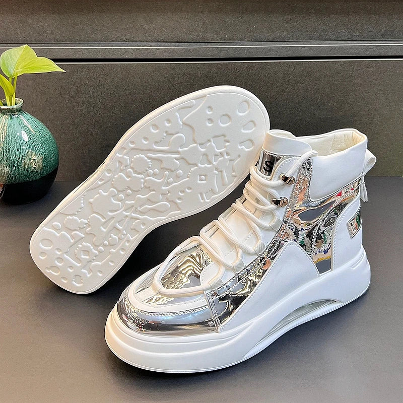 CuddlyIIPanda Men Fashion Casual Air Cushion Shoes Spring Summer Autumn High Top Luxury Designer Youth Trending Leisure Sneakers