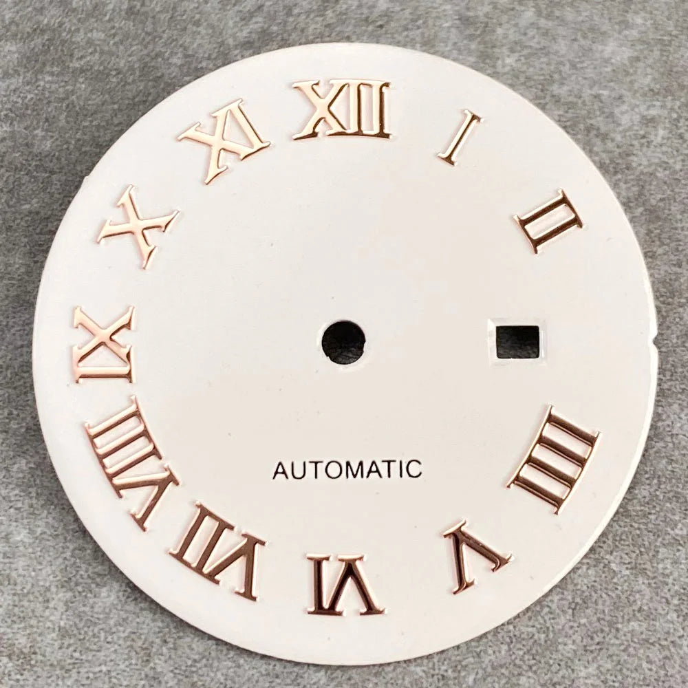24.5mm Mother of Pearl Shell Dial Roman Diamond Sunburst Watch Dial Hand Fit NH05A NH05 Watch Movement Ladies Watchmaker Tools
