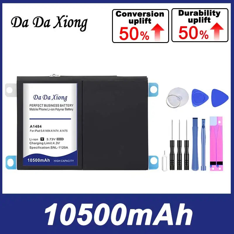10500mAh Bateria For iPad 5 Air for iPad5 A1474 A1475 A1484 A1476 A1822 A1823 A1893 A1954 Battery in Stock
