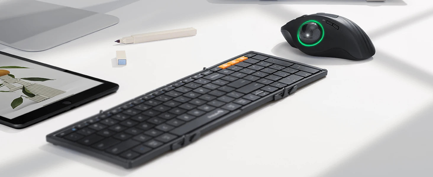 ProtoArc XK01 Bluetooth Wireless Keyboard Foldable Portable Mini Keyboards for Windows iOS Android Tablet PC Smartphone