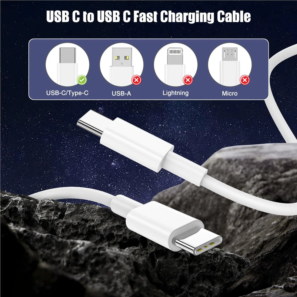 3-Pack [3.3FT+6.6FT+10FT] 60W USB C to USB C Cable, Fast Charging for iPhone 16/15 Pro Max, Galaxy S25/S24, iPad Pro/Air
