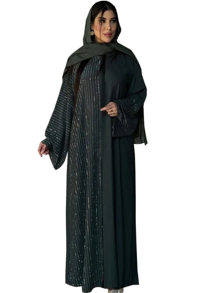 Eid Abaya Women Cardigan Dress Dubai Kaftan Muslim Caftan Long Robe Jalabiya Ramadan Morocco Islam 2025 Vestidos Largos