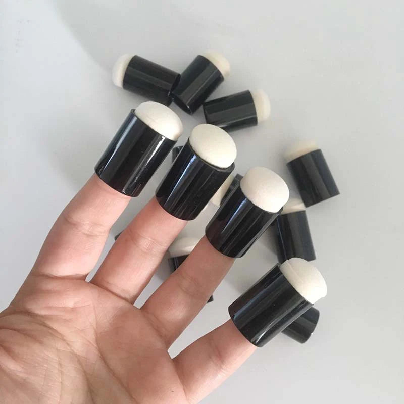 10Pcs Sponge Finger Cots for Coloring The Face and Painting Tools Children's DIY Handcrafted Painting Pressing Finger Cots