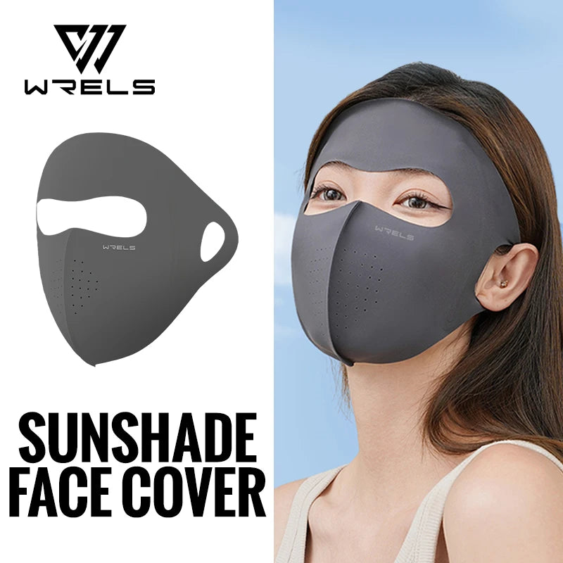 WRELS UV Protection Mask  Ice Silk Sunscreen Mask Breathable Lightweight Cycling Face Mask Anti-UV 400 Facemask For Men Women