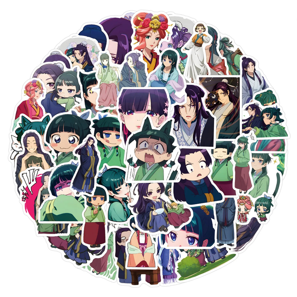 60Pcs Maomao Apothecary Diaries Stickers Jinshi  DIY Stickers Scrapbooking Phone Luggage Skateboard Vinyl  Waterproof  Decals