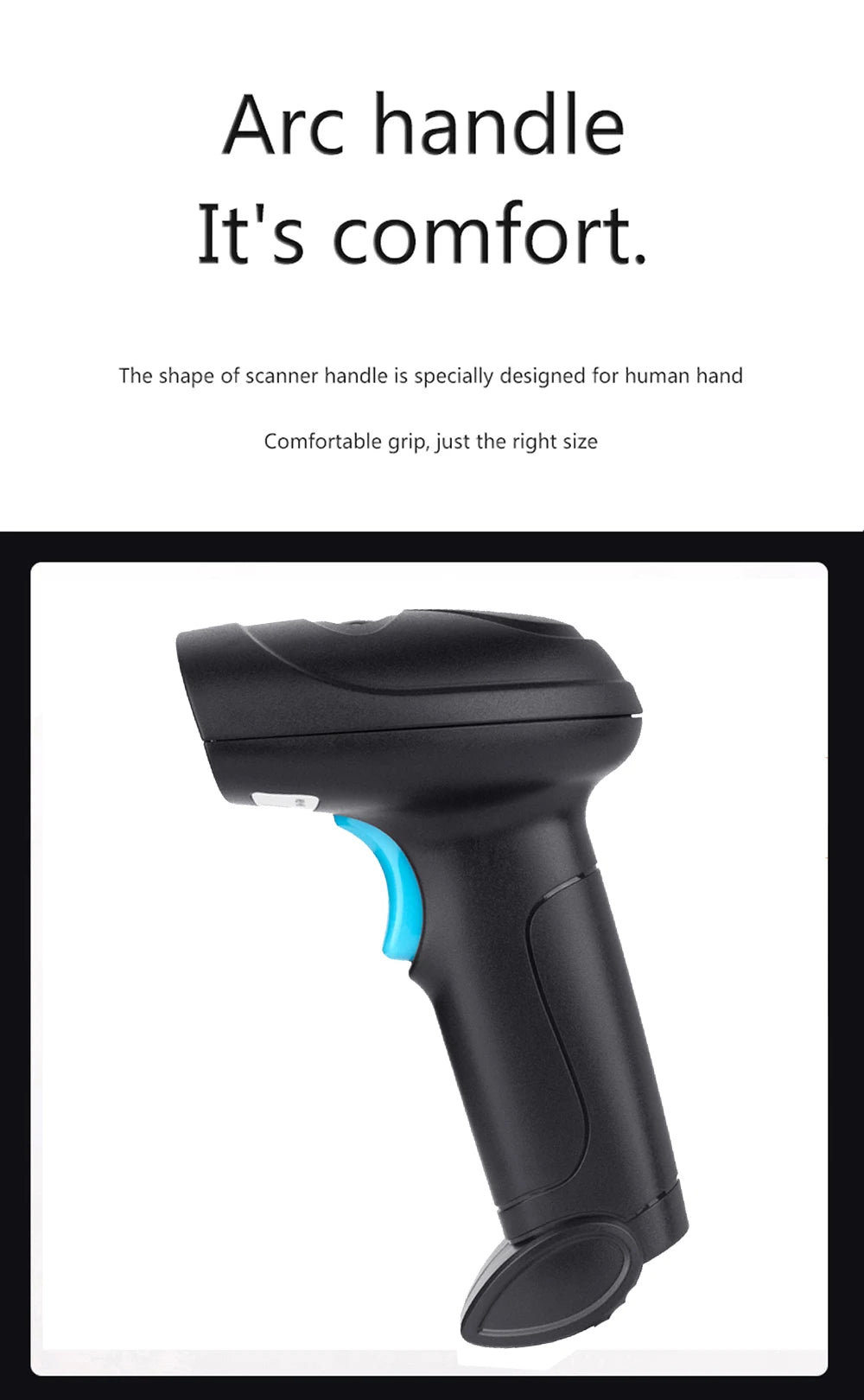 KEFAR Wireless Barcode Scanner Wired Handheld Barcode Reader Bluetooth QR PDF417 DM Codes Reader for Smartphone Screan Reader