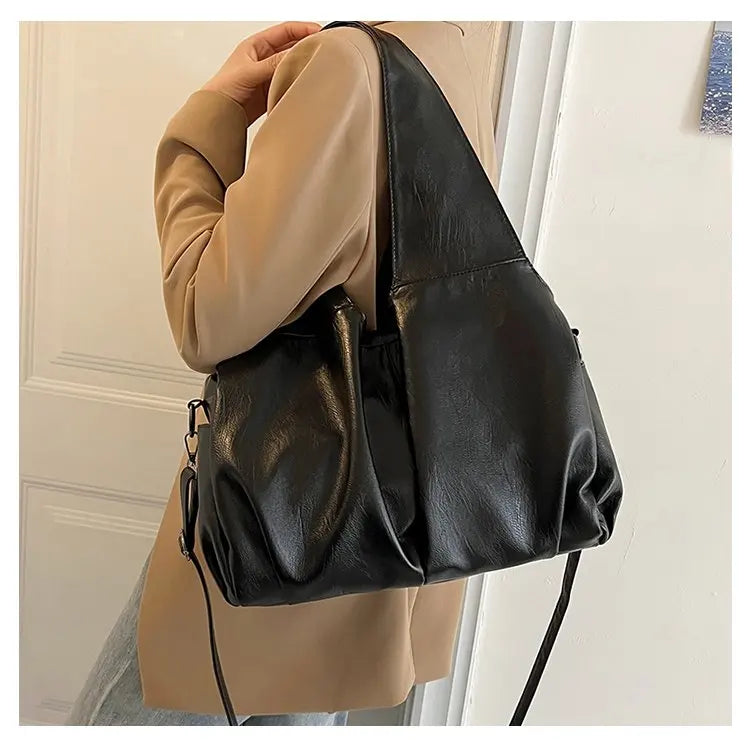 High-End Fashion Simple Designer Diaper Bags For Women Luxury Leather Large Capacity Elegant Tote Bag Minimalist Casual