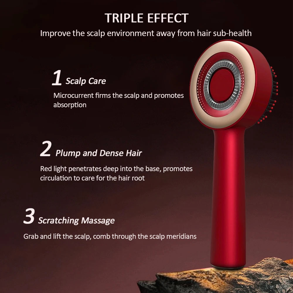 Electric Vibration Massage Comb Red Light Therapy Hair Growth Massage Scalp Brush Anti Hair Loss Liquid Oil Applicator Hair Care
