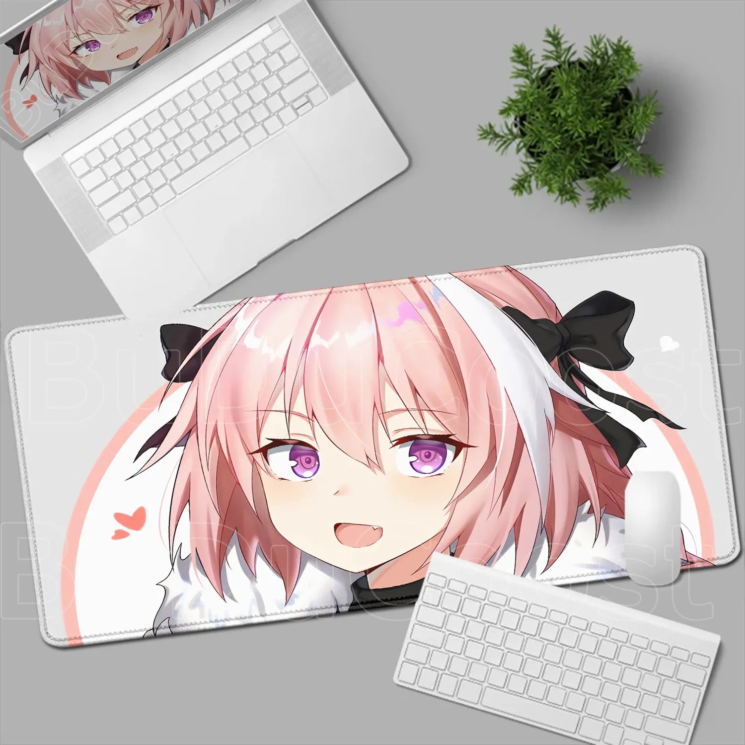 Astolfo Mousepad HD Print Anime Girl Computer Gamer Locking Edge Non-slip Rubber Mouse Pad Keyboard PC Desk Pad Table Decoration