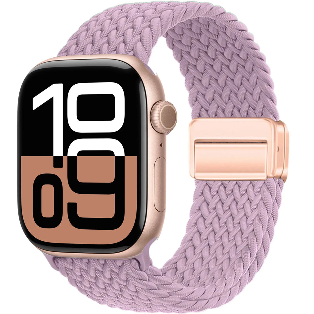 Braided Band For Apple Watch Strap 44mm 40mm 45mm 46mm 49mm 41mm 38 Magnetic Nylon Bracelet iWatch series se 7 6 8 9 10 Ultra 2