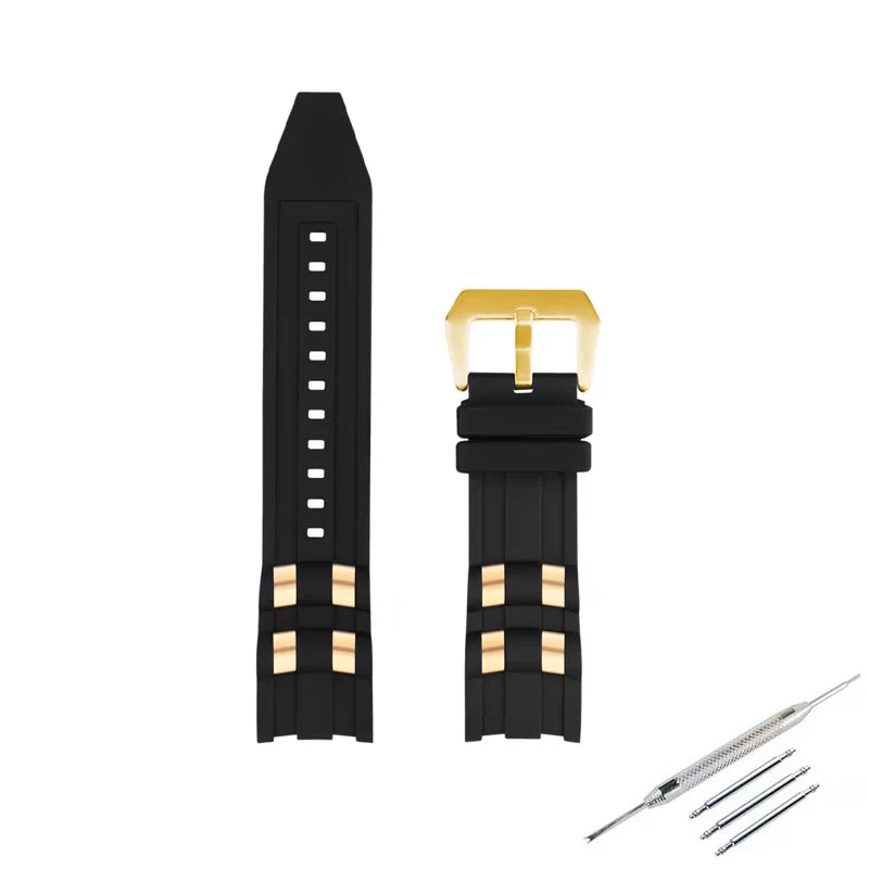 26mm rubber Watch strap accessories compatible for Invicta Russian Professional Divers silicone metal pellet wristband bracelet