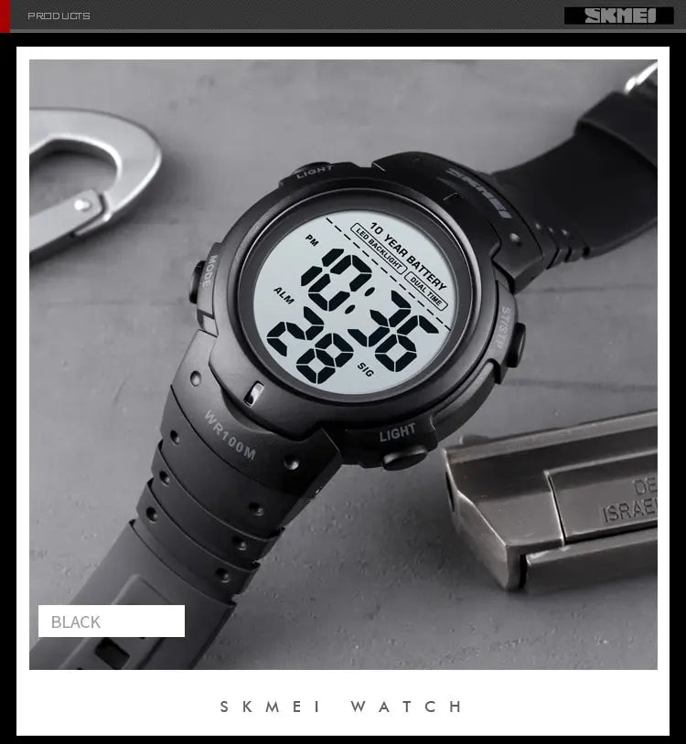 Skmei Led Light Display Chrono Digital Sport Watches Mens 10bar Top Waterproof Wristwatch 10 Year Battery Life Alarm Date Clock