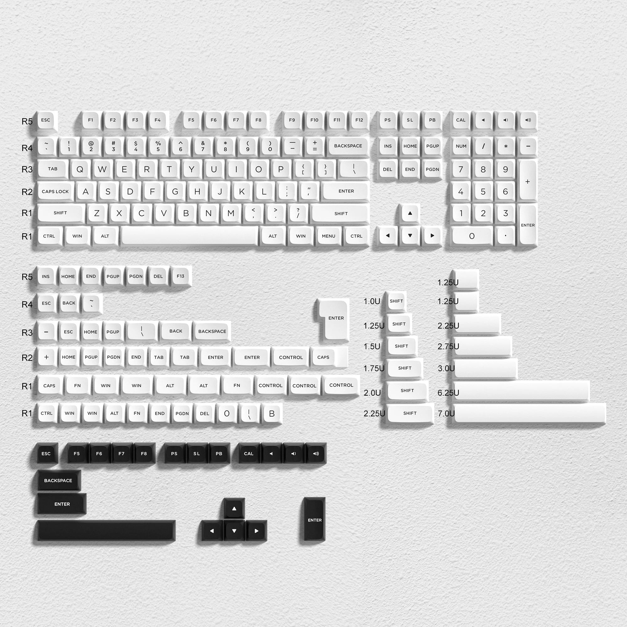 189 Key PBT Double Shot Key Cap ISA Profile Keyboard Keycaps for MX Switches Womier Anne Pro 2 Mechanical Gaming Keyboard