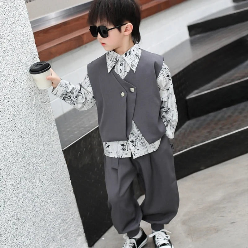 Boys 2026 Top + Pants Two-piece Set of Spring and Autumn New Products Children Children's Top and Bottom Clothes Set KidsOutfits