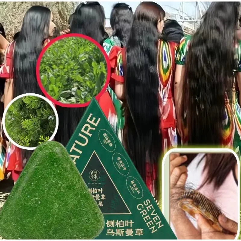 Usman Grass & Platycladus Shampoo Bar For Hair Growth Natural Herbal Soap For Hair Loss Controls Oil Strengthens Roots Shampoo