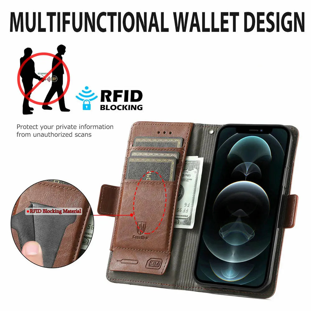 RFID Leather Flip Case for Realme 14 Pro Plus 5G Luxury Cover Magnet Book Capa Realme 15 14T 13 12 Plus Realme12 X Wallet Funda
