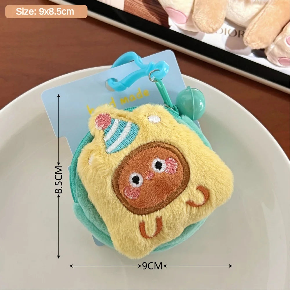 Creative Cute Plush Doll Wallet Multi functional Coin Earphones Lipstick Storage Bag