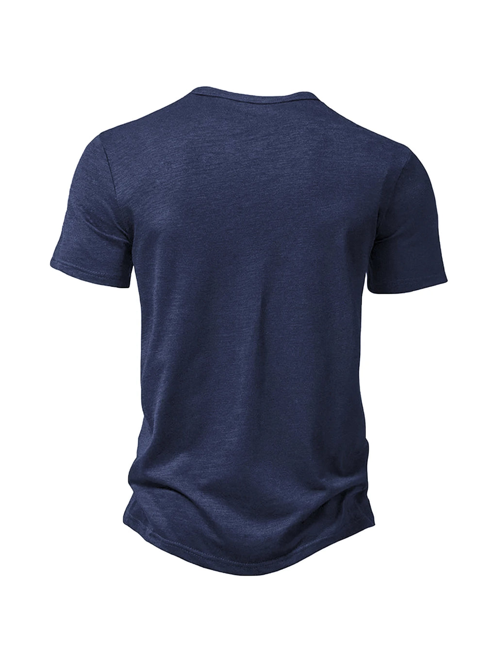 Henley Collar Summer Men's Casual Solid Color O-Neck Short Sleeve Men Thin T-shirts Soft Home Clothes Basic T-shirt Male