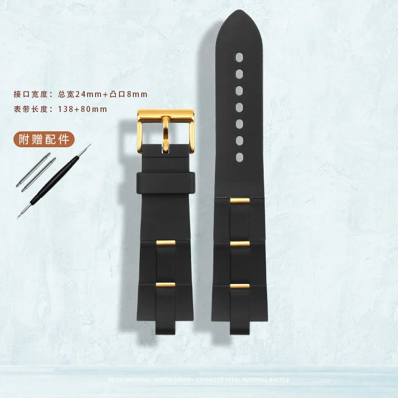 Rubber Watch Strap For Bulgari with Convex Interface Men's and Women's Soft and Comfortable Watch Accessories 21x8mm 24x8mm