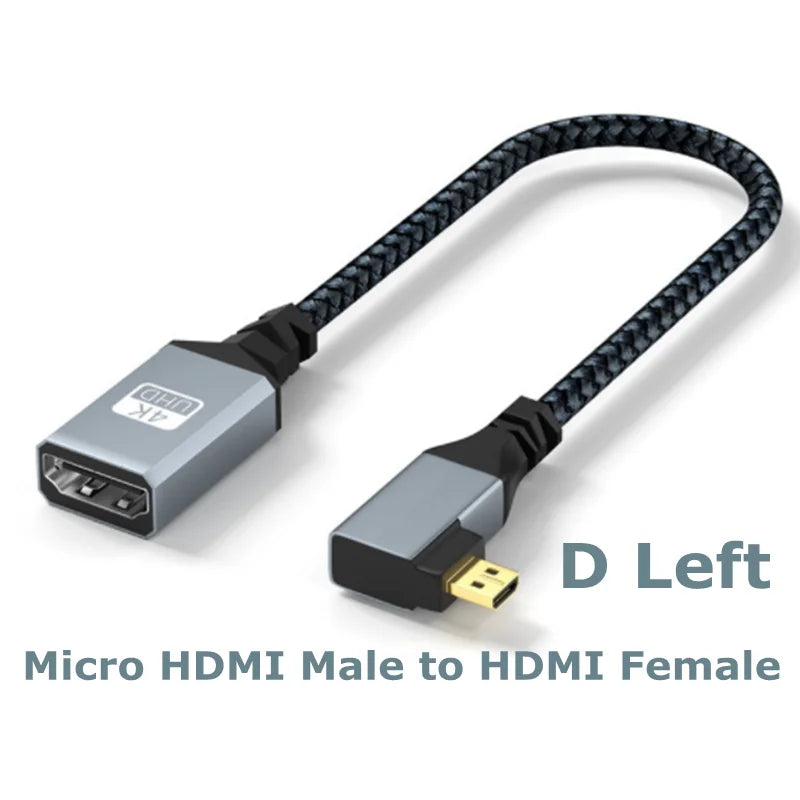 4K60Hz HDMI-Compatible Male To Female Extension Cable Micro/Mini HDMI-Compatible adapter Extender Wire Cord left/right/up/down