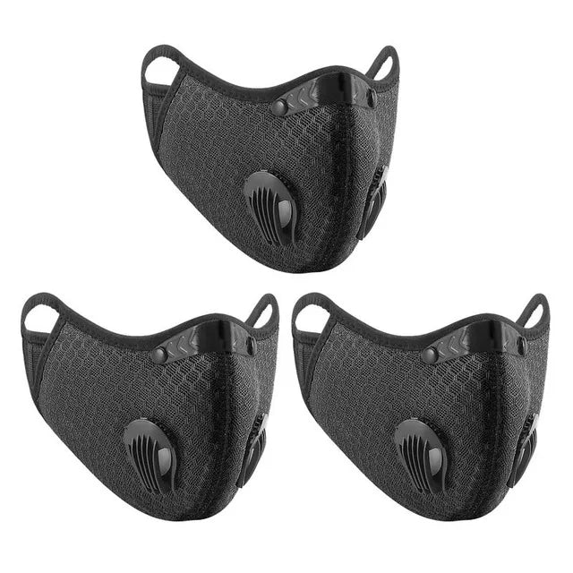 Cycling Face Mask with Filter Big Size Dust Mask Sport Washable Reusable Summer Face Mask for Men Bandana Actived Carbon Filters