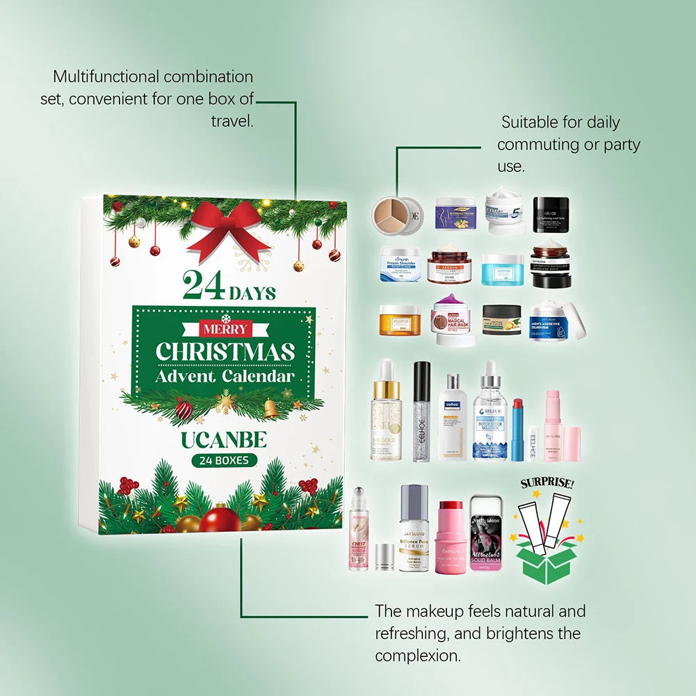 Xmas Beauty Box Beauty Skincare Advents Calendar Xmas Makeup Present Set For Adult Women Teen Girls Skin Care Birthday Present