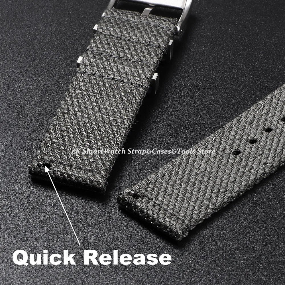Genuine Linen Nylon Watch Strap 20mm 22mm for Omega Business Cotton Fabric Bracelet Breathable Woven Sports Strap for Men Women