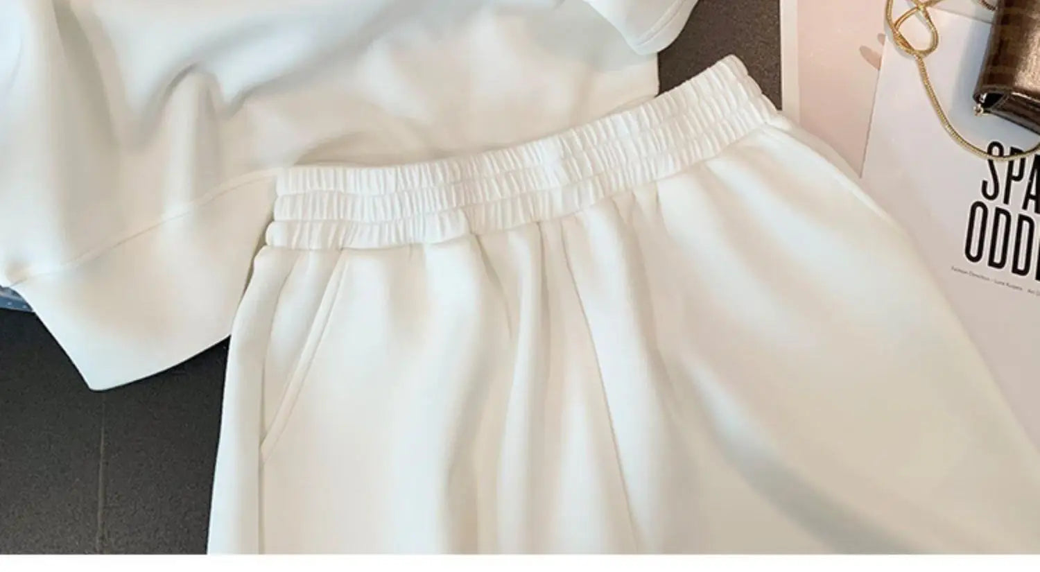 Ladies Summer Women Sexy Short Sleeve Tops T Shirt Shirts Elegant Love Beads Party Casual Shorts Pockets 2 Pieces Sets Suits