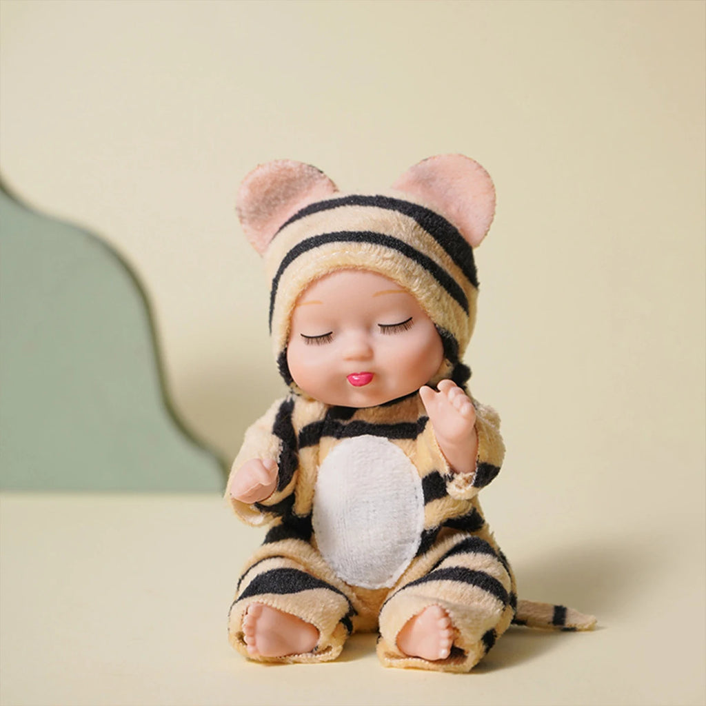 6Pcs Reborn Doll Kit Toy Simulation Princess Dolls Toy Mini Cute Sleeping Baby with Clothes Accessories Birthday Gift for Kids