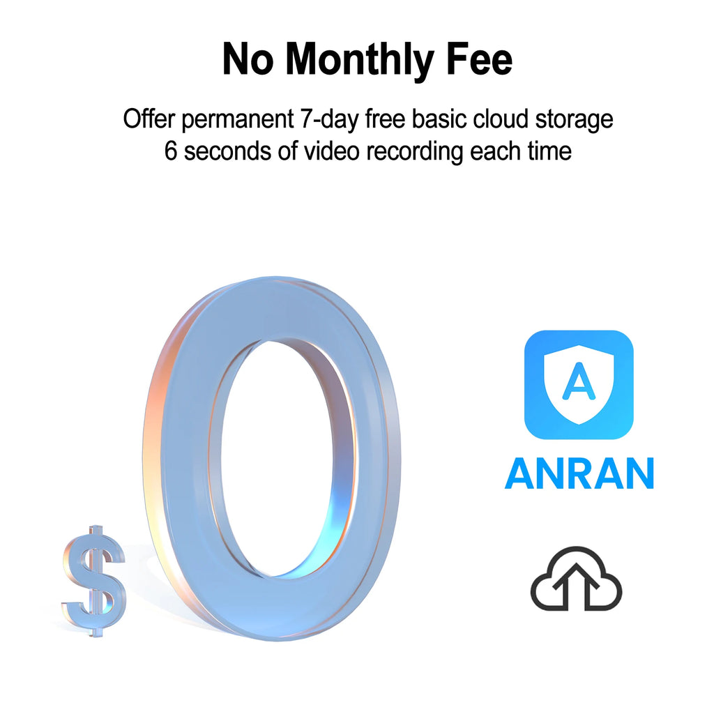 ANRAN 5G Wifi Camera 2/3/4PCS 5MP Wired Security Camera 24/7 Continue Record, IP66,Compatible Alexa,Auto Tracking,PIR Detection