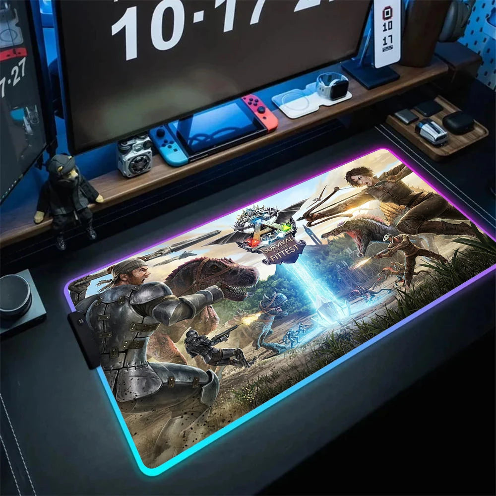 ARK Survival Evolved RGB Mouse Pad Game Mousepad Gaming Table Carpet Gamer Computer Desk Mat Rubber No-slip Dinosaur Mouse Mat
