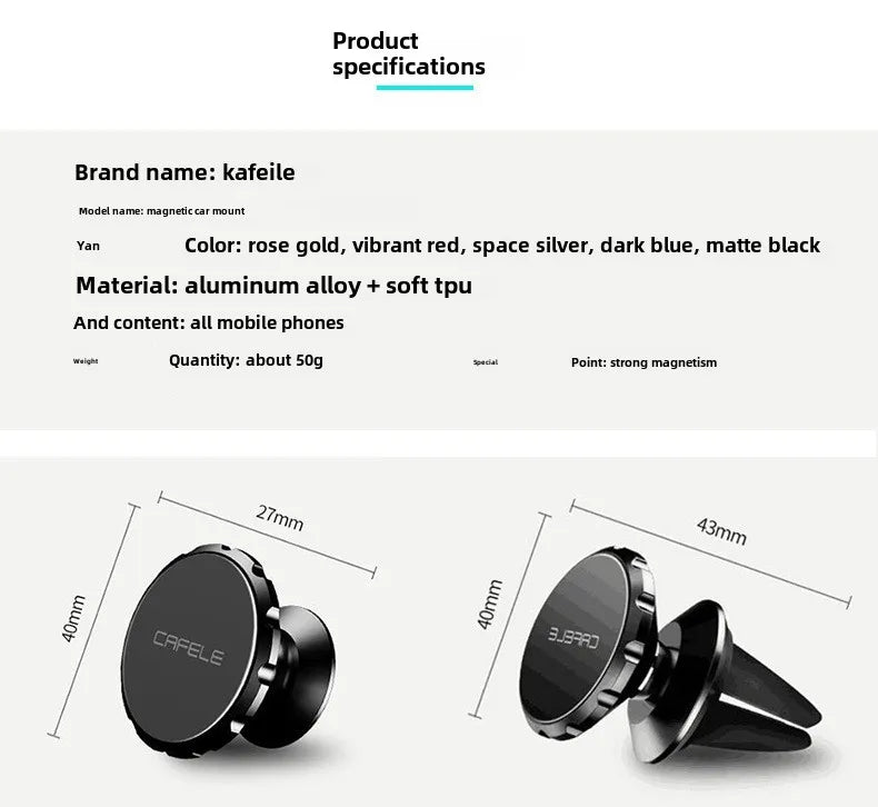 CAFELE Magnetic Car Phone Holder for Universal Phones Air Outlet Car Mount Air Vent Clip Car Stand Phone Accessories Brand New